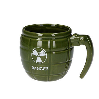 Hrnek ve tvaru granátu Danger - zelený