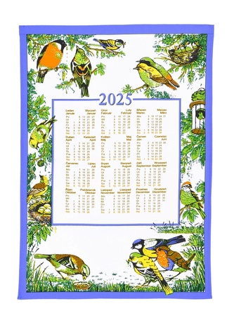 Kalendář textilní, Ptáci 2025 Bez hůlky