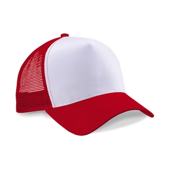 Kšiltovka Beechfield Snapback Trucker - červená-bílá