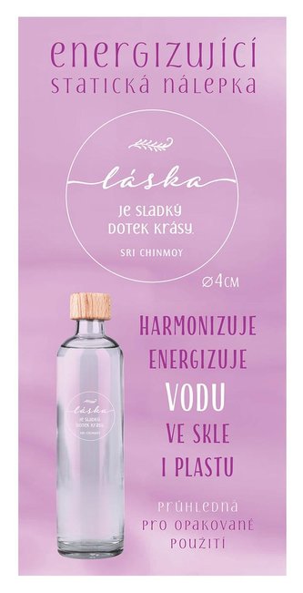Statická fólie průhledná Láska je… průměr 4 cm