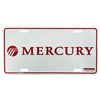 Cedule plechová Licence Mercury - bílá-červená