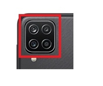 Sklíčko zadní kamery Samsung A125, A127, M127 Galaxy A12, A12s, M12 black