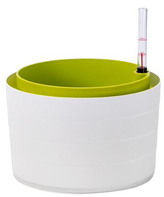Květináč samozavlažovací Berberis - bílá + zelená 26 cm