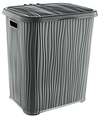 Koš na špin prádlo 48L vlnky tm.šedé