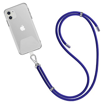 Crossbody lace strap/transparent/modrý