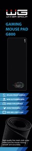 Herní podložka pod myš WG4 (800x300x4mm) (Černá)