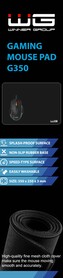 Herní podložka pod myš WG3 (350x250x3mm) (Černá)