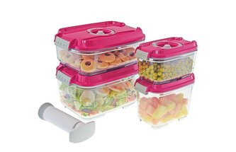 STATUS 5dílný set vakuových dóz 157512, ružová