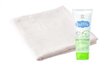 Luxusní bambusová plenka 30x30cm + krém Bebble Nappy cream 15ml