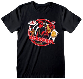 Pánské tričko Marvel|Deadpool: Badge (XL) černá bavlna
