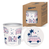 Sada porcelánový hrnek, sítko na čaj a víčko Volkswagen- Nová dobrodružství