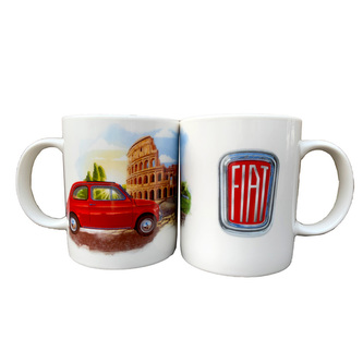 Porcelánový hrnek - Fiat 500  -Řím