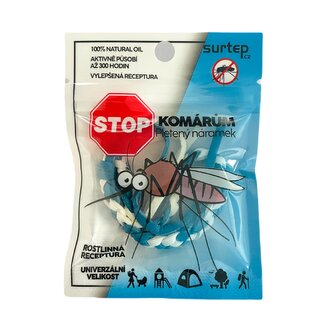 Stop komárům pletený náramek  Červená / Modrá