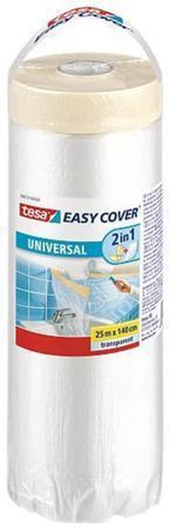 Fólie s maskovací páskou "Easy Cover Universal 58870", 1,4 x 25 m, TESA