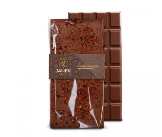Čokoládovna Janek JANEK 64% Čokoláda mléčná s chilli 85g