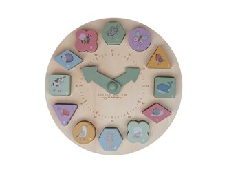 Hodiny s puzzle kostkami dřevěné Farma
