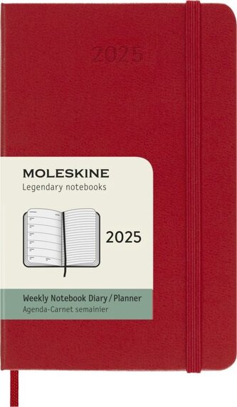 Moleskine Plánovací zápisník 2025 tvrdý červený S