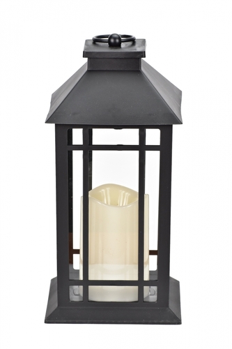 Plastová LED lucerna černá 29x14x14 cm