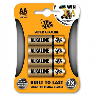 Baterie JCB super alkalická AA 4 ks