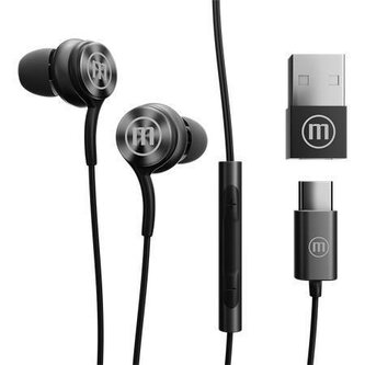 Sluchátka s mikrofonem "XC1", černá, USB-C, MAXELL