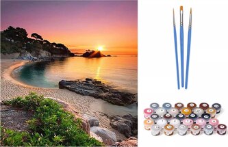 Norimpex Malování podle čísel: Východ slunce nad zátokou, plátno na rámu 40x50 cm