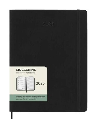 Moleskine Plánovací zápisník 2025 měkký černý XL