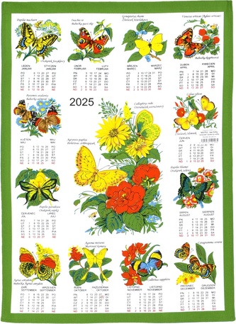 Kalendář textilní, Motýlci 2025 S hůlkou