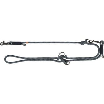 Soft Rope prodlužovací kulaté tkané vodítko, černá/šedá - XS-S: 2,00 m/ 6 mm NOVÝ