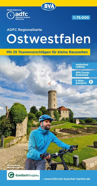 ADFC-Regionalkarte Ostwestfalen, 1:75.000, mit Tagestourenvorschlägen, reiß- und wetterfest, E-Bike-geeignet, GPS-Tracks Downloa