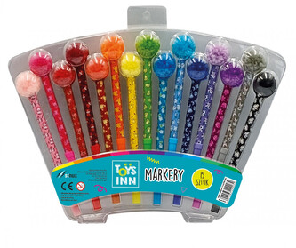 Markery z pomponem 15szt STnux