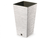 Obal na květník FURU SQUARE ECO WOOD 2v1 plast 24x24x45cm