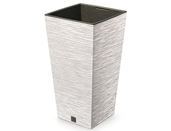 Obal na květník FURU SQUARE ECO WOOD 2v1 plast 24x24x45cm