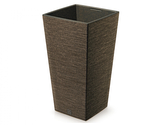 Obal na květník FURU SQUARE ECO WOOD 2v1 plast 24x24x45cm