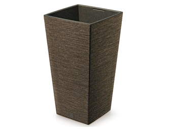 Obal na květník FURU SQUARE ECO WOOD 2v1 plast 24x24x45cm