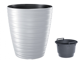Obal na květník MAZE MEDIUM 2v1 plastový d48x52cm