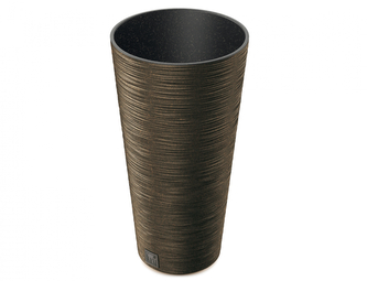 Obal na květník FURU SLIM ECO WOOD 2v1 plastový d25x48cm