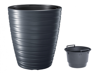Obal na květník MAZE MEDIUM 2v1 plastový d38x42cm