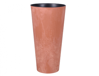 Obal na květník TUBUS SLIM BETON 2v1 plastový matný d25x48cm