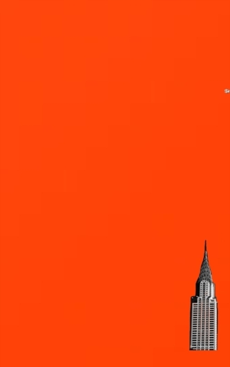 NYC Chrysler building bright orange grid style page notepad $ir Michael limited edition