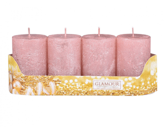 Svíčky adventní rustikální metalické d5x8cm 4ks