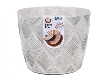 Obal na květník PETIT ECO FLOW WOOD plastový d23x21cm