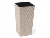 Obal na květník FINEZIA RATTAN ECO plastový 30x30x57cm