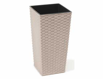 Obal na květník FINEZIA RATTAN ECO plastový 30x30x57cm