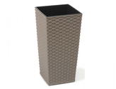 Obal na květník FINEZIA RATTAN ECO plastový 30x30x57cm