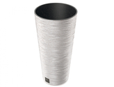 Obal na květník FURU SLIM ECO WOOD 2v1 plastový d25x48cm