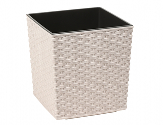 Obal na květník JUKA RATTAN ECO plastový 30x30x31cm