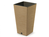Obal na květník FURU SQUARE ECO WOOD 2v1 plast 30x30x55cm