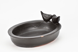 Keramické pítko pro ptáčky Momo černé II. jakost 10,5x30x23 cm