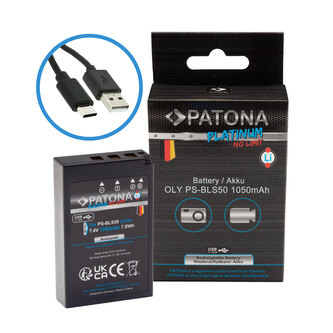 Aku Olympus BLS-5/BLS5 1050mAh Li-Ion Platinum USB-C nabíjení