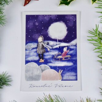 Be Nice pohled Nebeská procházka modrý 1 ks